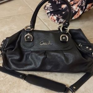 Coach Black Leather Ashley Bag